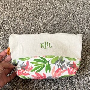 L.L. Bean Boat & Tote mini pouch makeup bag cotton vintage engraved fisherman